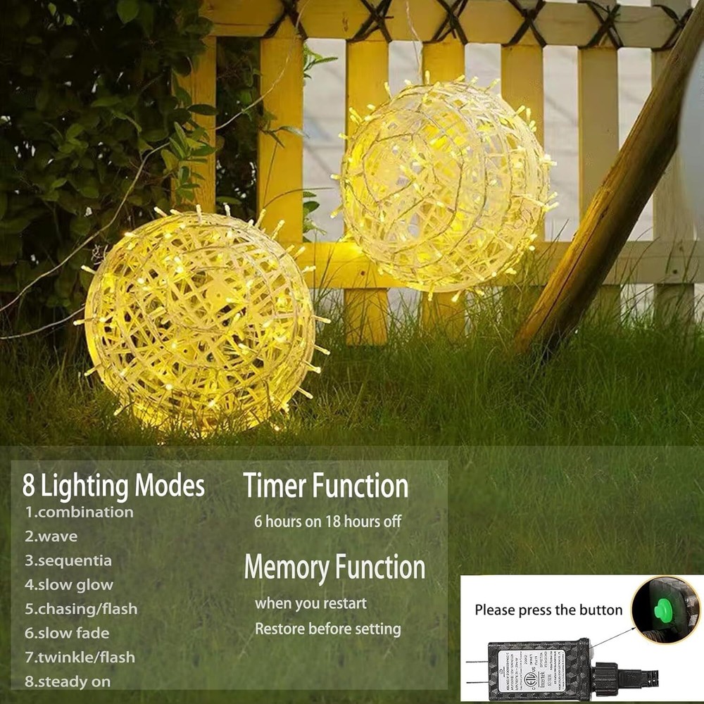 Outdoor Christmas String Lights,Spherical Tree Garden Spherical Lights