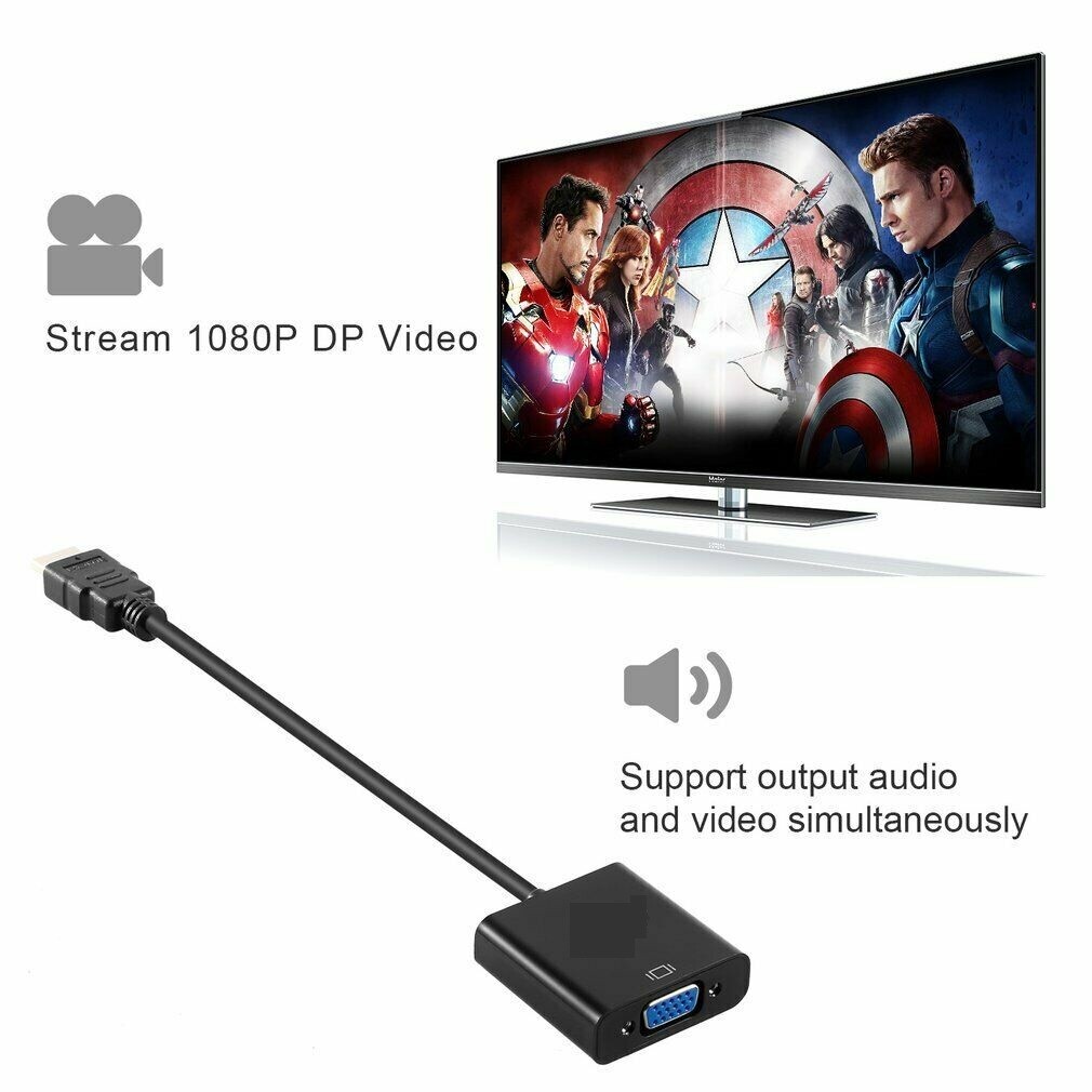 Display Port DP to VGA Adapter Cable cord 1080P for laptop desktop Game Monitor