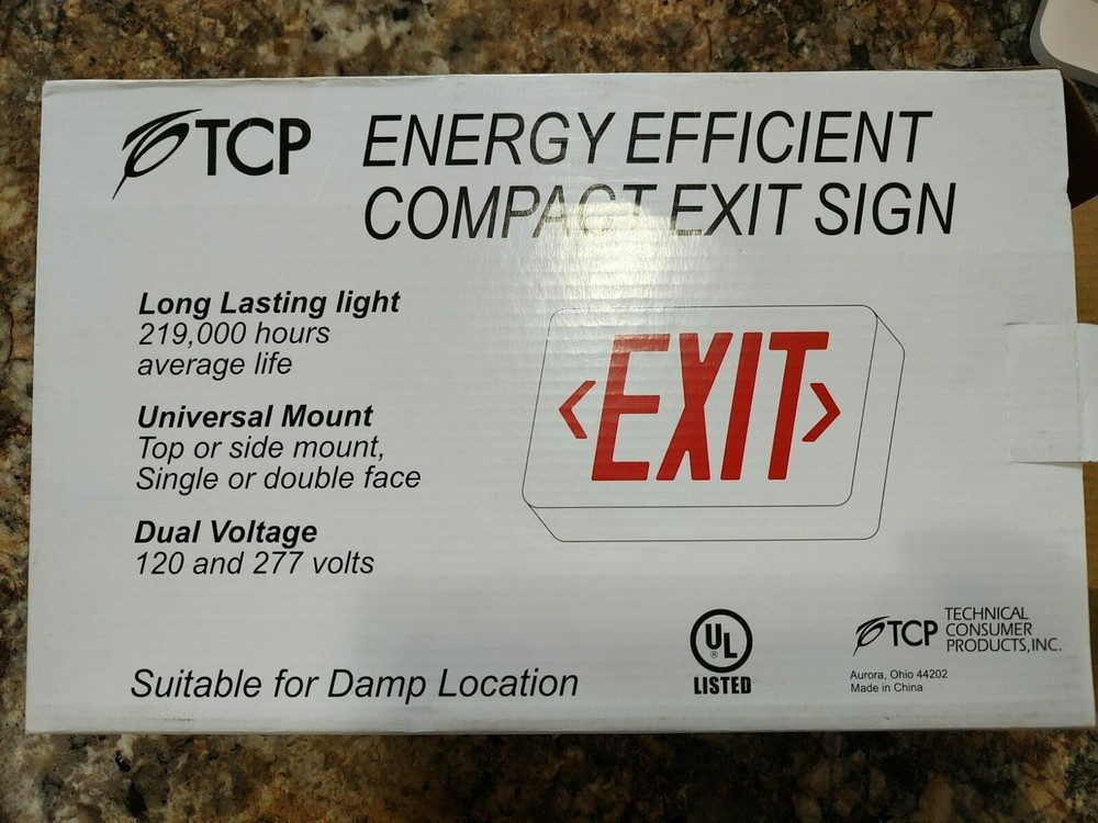 TCP Energy Efficient Compact Exit Sign LED Model 22743