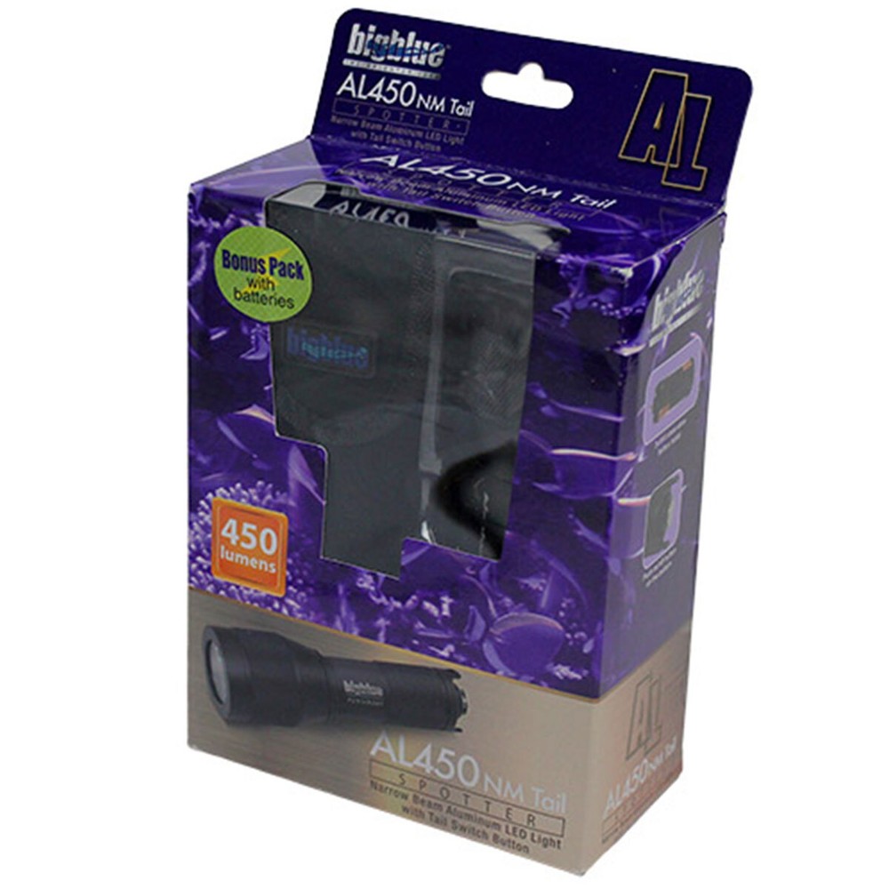 BigBlue 450 Lumen Mini Dive Light with Batteries and Tail Switch