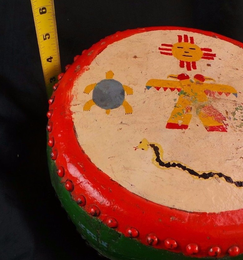 VTG Native American Drum / Bongo Hand Painted