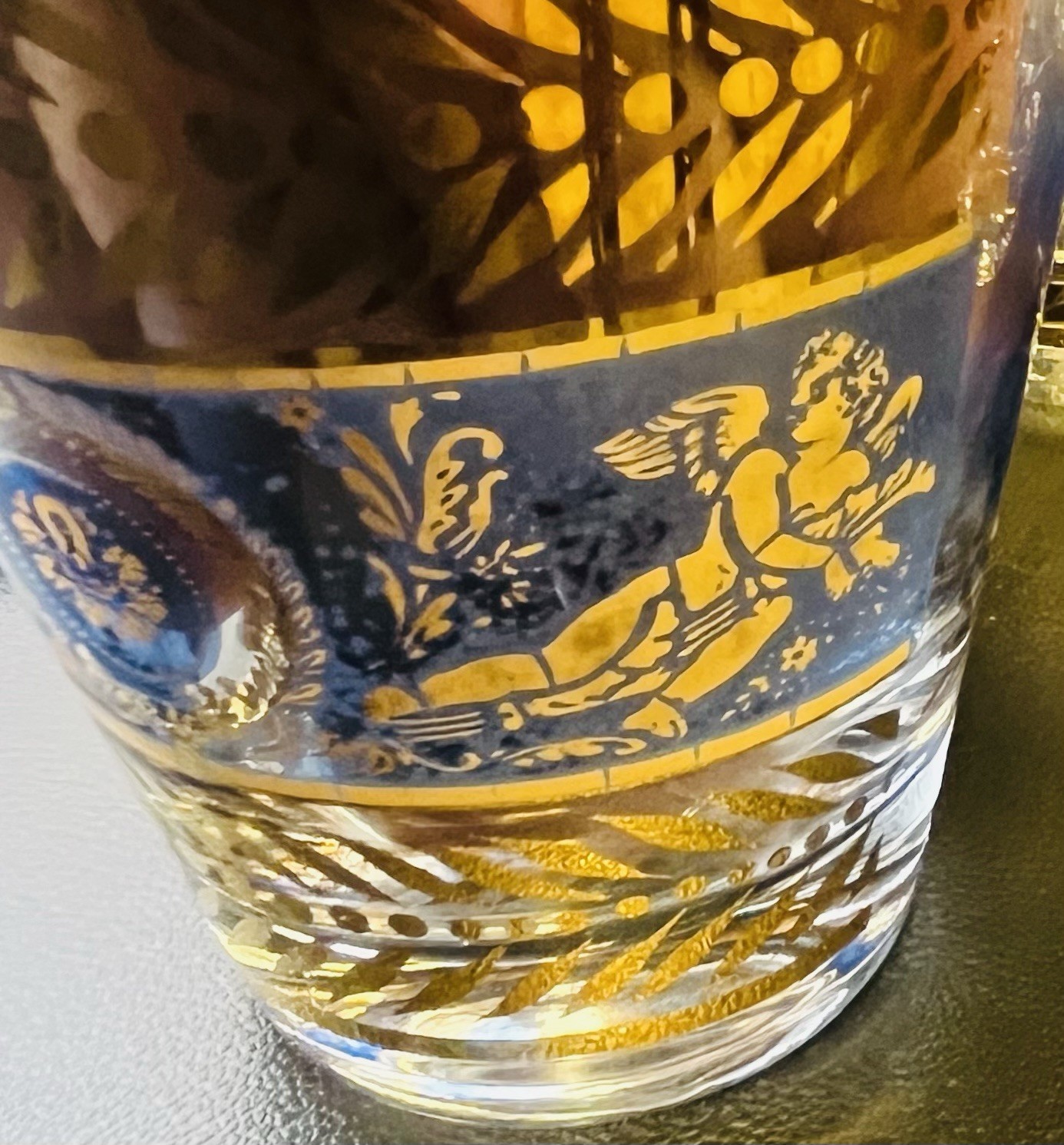 SET Of 8 MCM Marshall Fields Blue Angel Whiskey Glasses New In Box & Wrapping