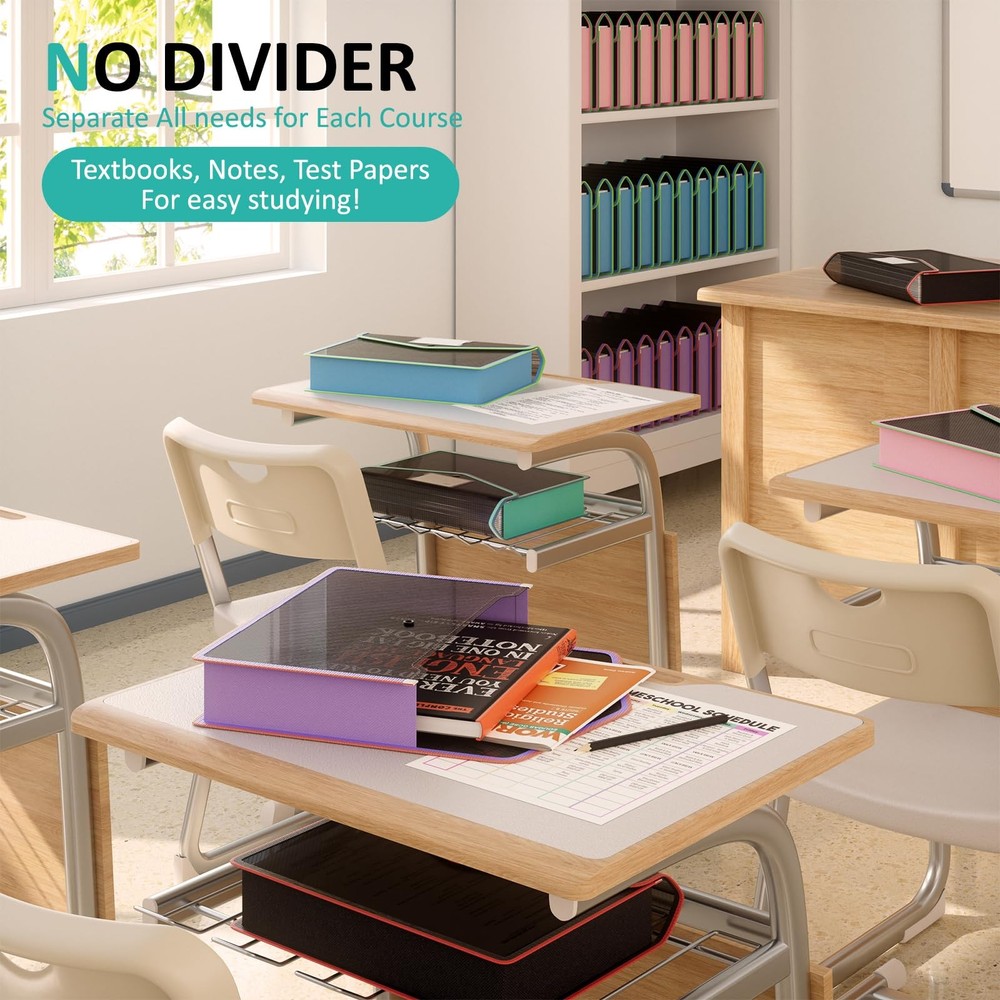 Plastic Expanding File Folder, Black Transparent Envelopes with Snap Closure,...