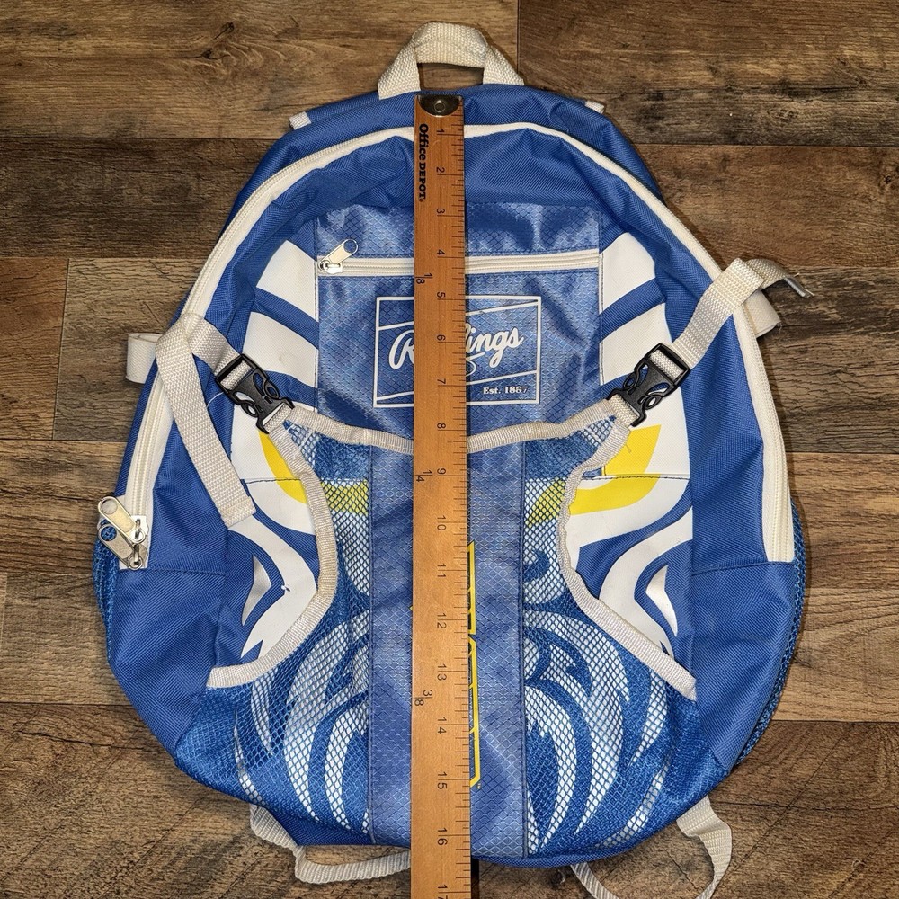 Rawlings Savage Blue BASEBALL 16" Backpack - Medium Sized - 2 Side Bat Sleeves