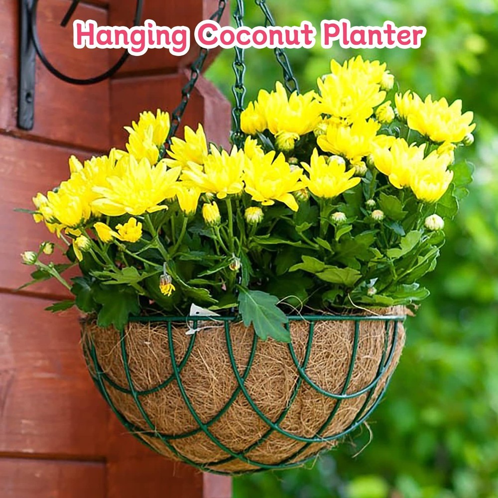 20 Inch Round Coco Liners Replacement Hanging Baskets, Garden Flower Vegetables