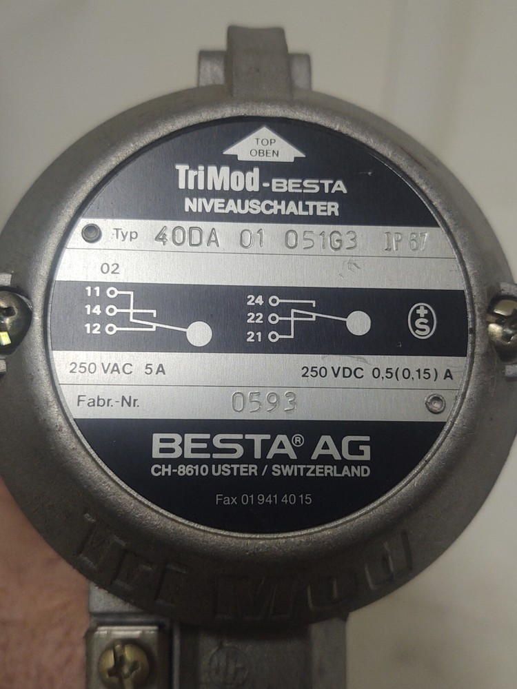 🔥Refurbished TRIMOD Besta Type 40DA 01 051G3 Horizontal Float Level Switch 0593