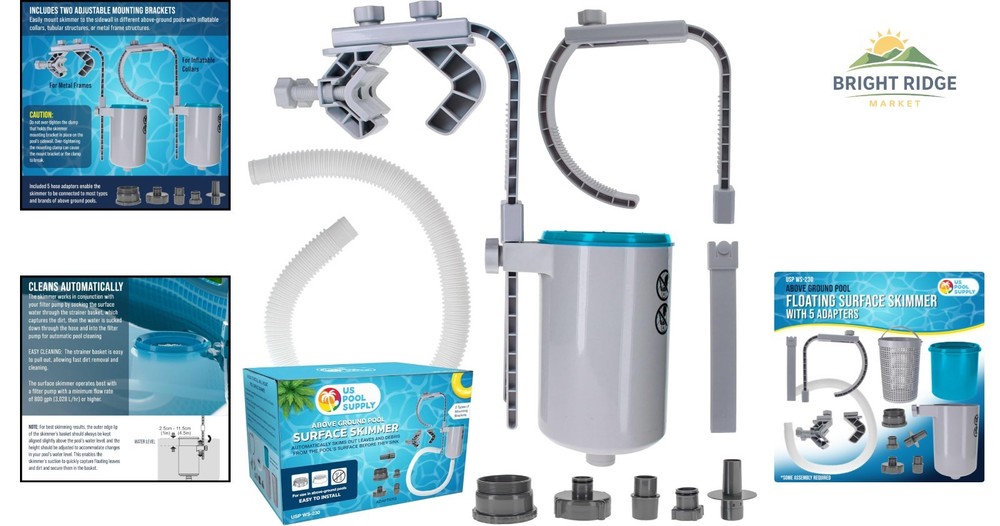 Durable Floating Pool Skimmer for Above Ground Pools with Easy Installation