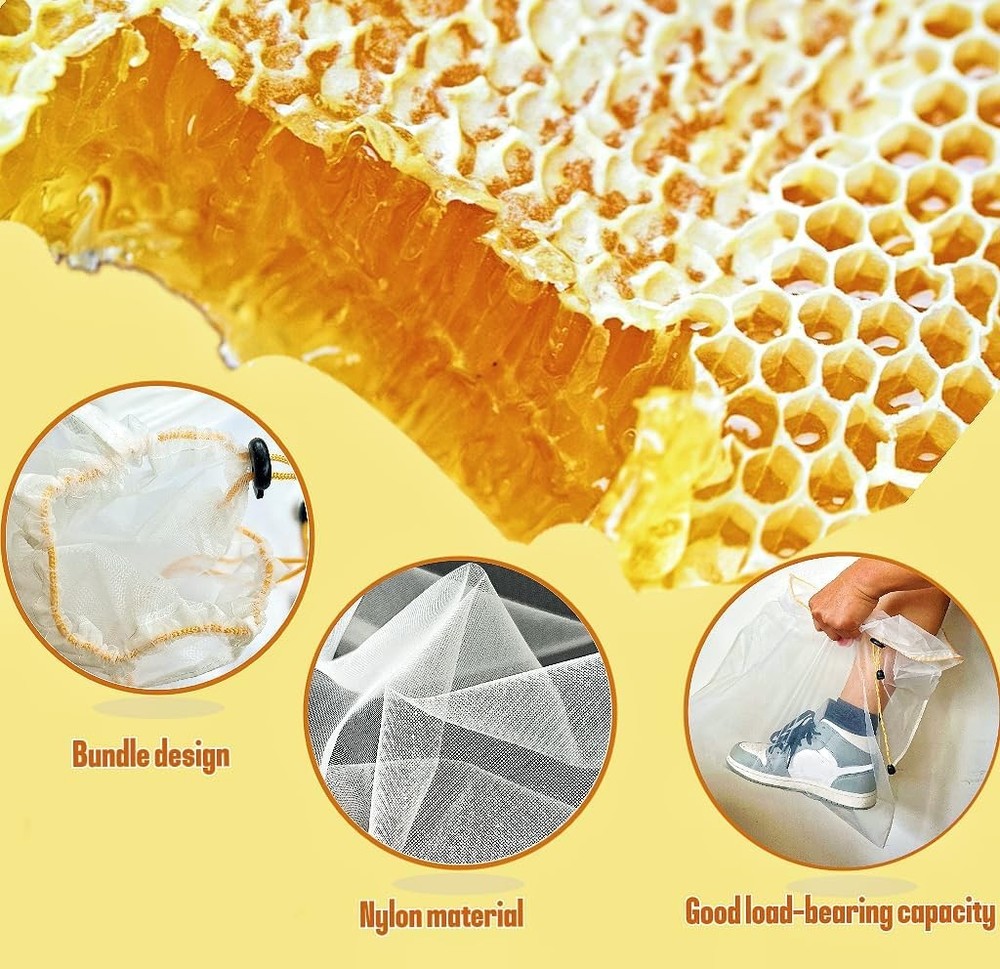 4 Pcs Honey Strainer Filter Bag Ultra Fine Mesh Drawstring Reusable Beekeeping