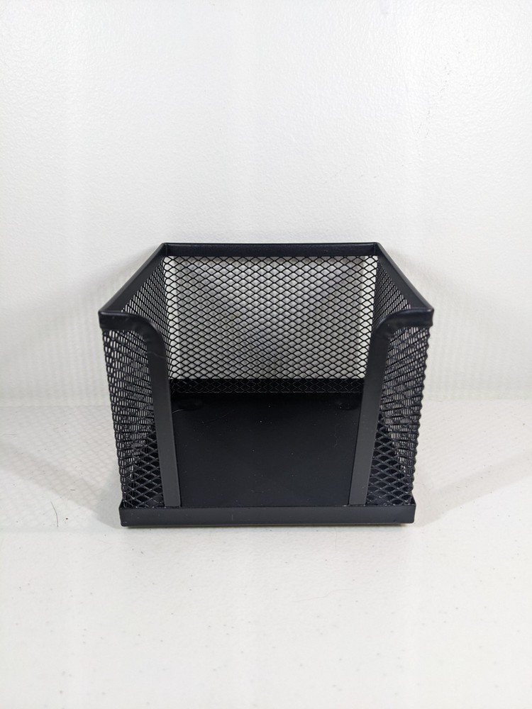 2Pcs Note Papers Box Note Pads Container Desktop Notepad Holder Memo Bag Black