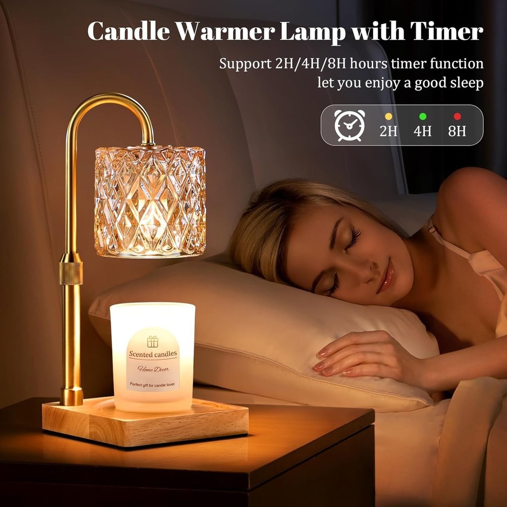 Candle Warmer Lamp with Timer,Dimmable Adjustable Height Wax Melt Warmer