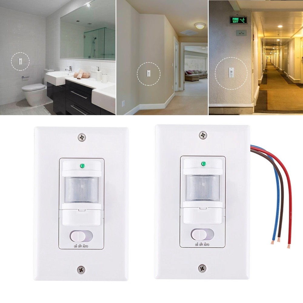 2Pack Automatic PIR Occupancy Motion Sensor Light Switch Auto On/Off Infrared