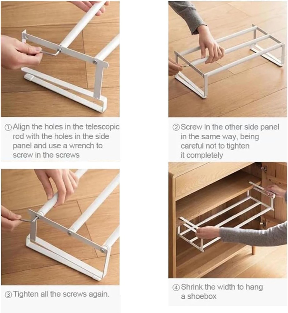Expandable Shoe Rack & Hanging Shoe Organizer, Adjustable Under Shelf Storage...