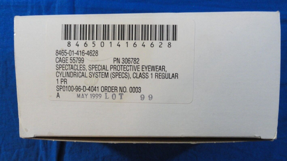SPECS SPECIAL PROTECTIVE EYEWEAR CYLINDRICAL SYSTEM CLASS 1 SPENTACLES GLASSES