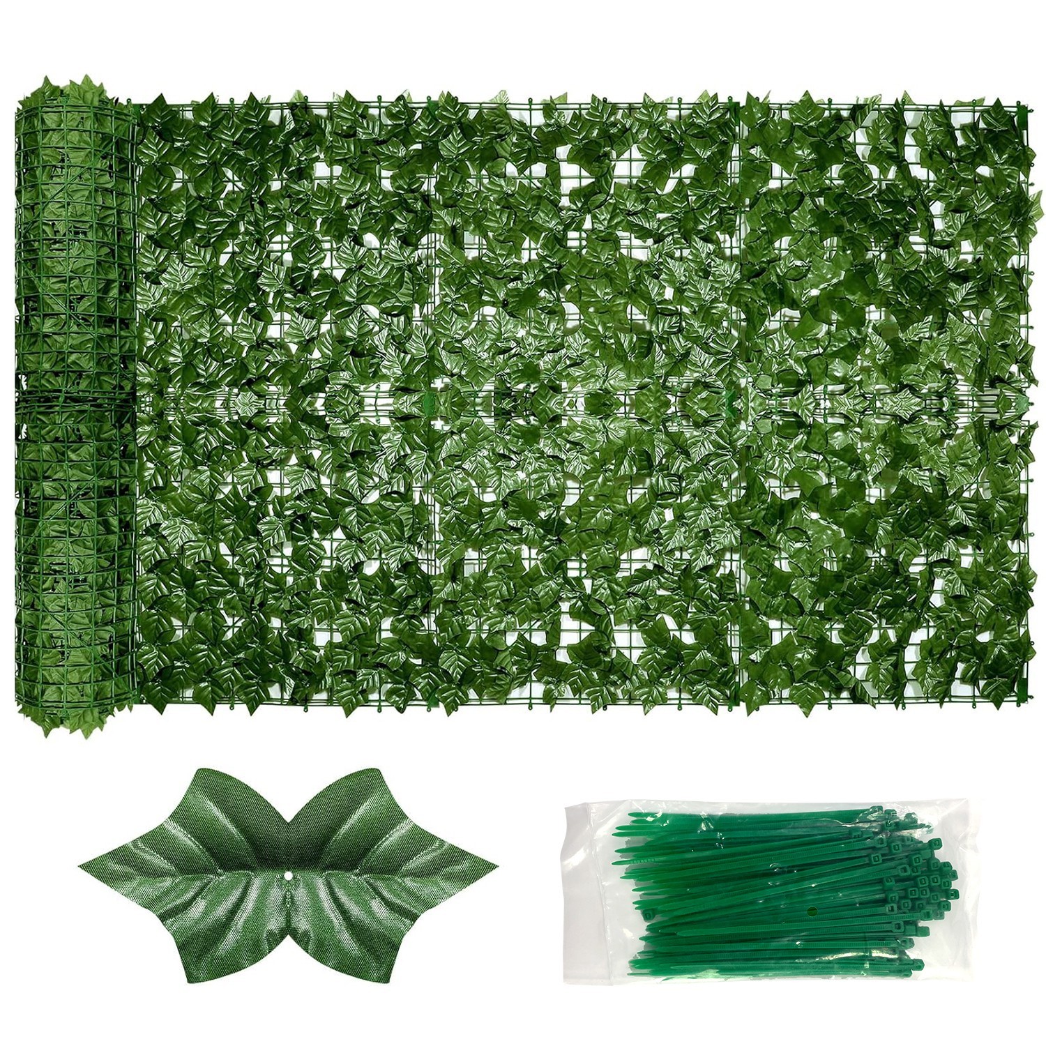 Artificial Ivy Privacy Fence Screen 40"x120" UV Resistant Faux Greenery Panel