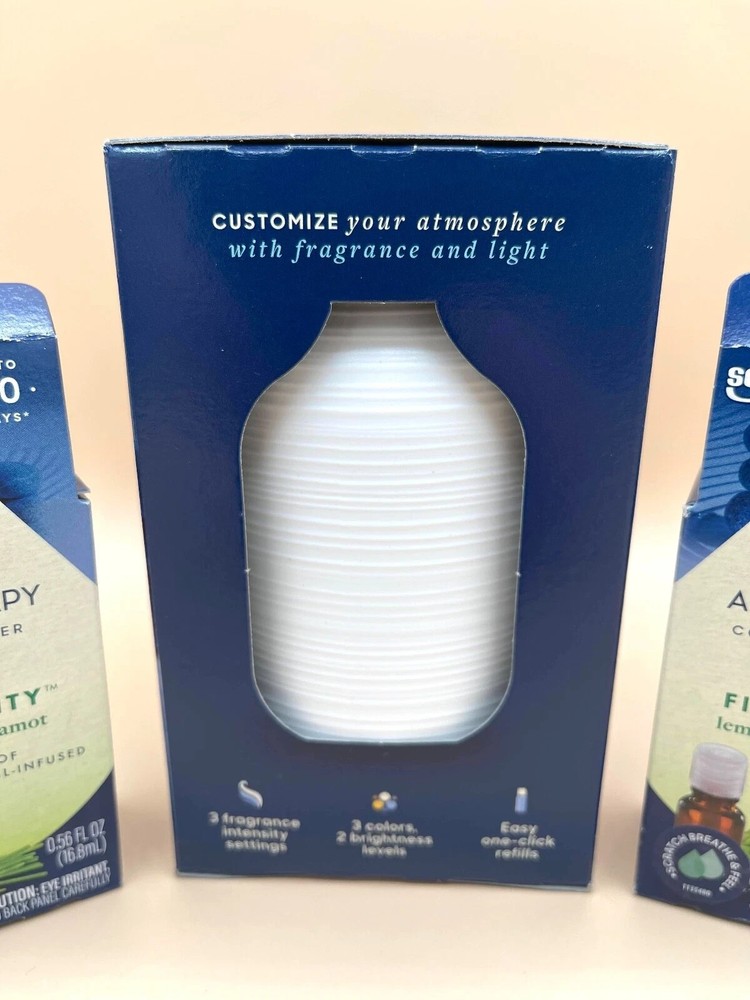 Glade Aromatherapy Lemongrass Mist Essential Oil Diffuser Kit W/ 2 Refills