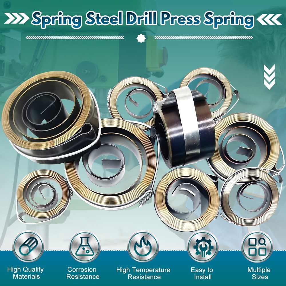 MroMax 3Pcs Drill Press Spring, 1.65" Outer Diameter, 0.31" Width, 0.03" Thic...