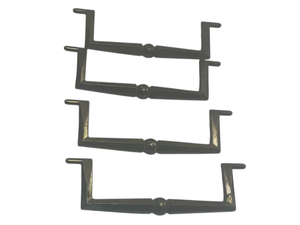 SOLID BRASS VINTAGE MCM SQUARE HANDLE DRAWER BAIL DROP PULL HANDLE LOT OF 4