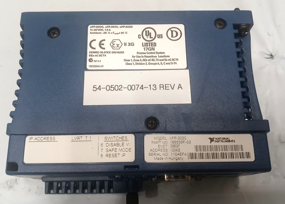 National Instruments NI cFP-2020 Ethernet Controller Interface Same As Pictures