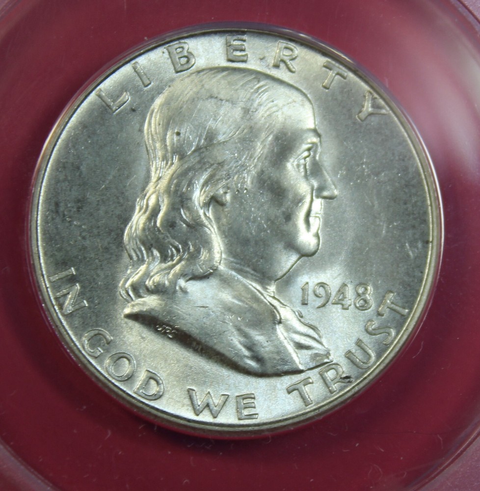 1948-P FRANKLIN HALF DOLLAR ANACS MS64 FBL