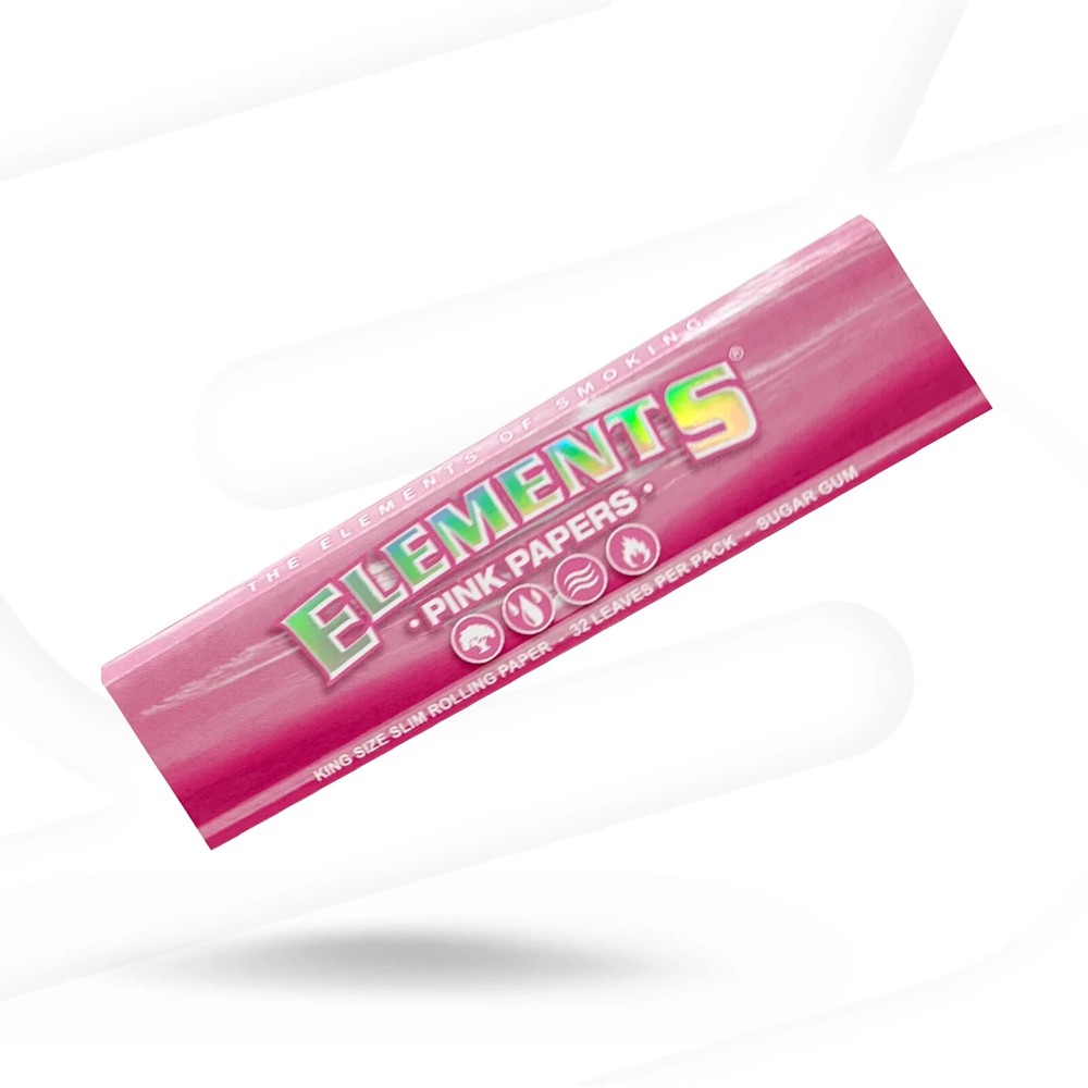 😎 5X PACKS ✨ ELEMENTS PINK✨ KING SIZE SLIM ROLLING PAPERS👀