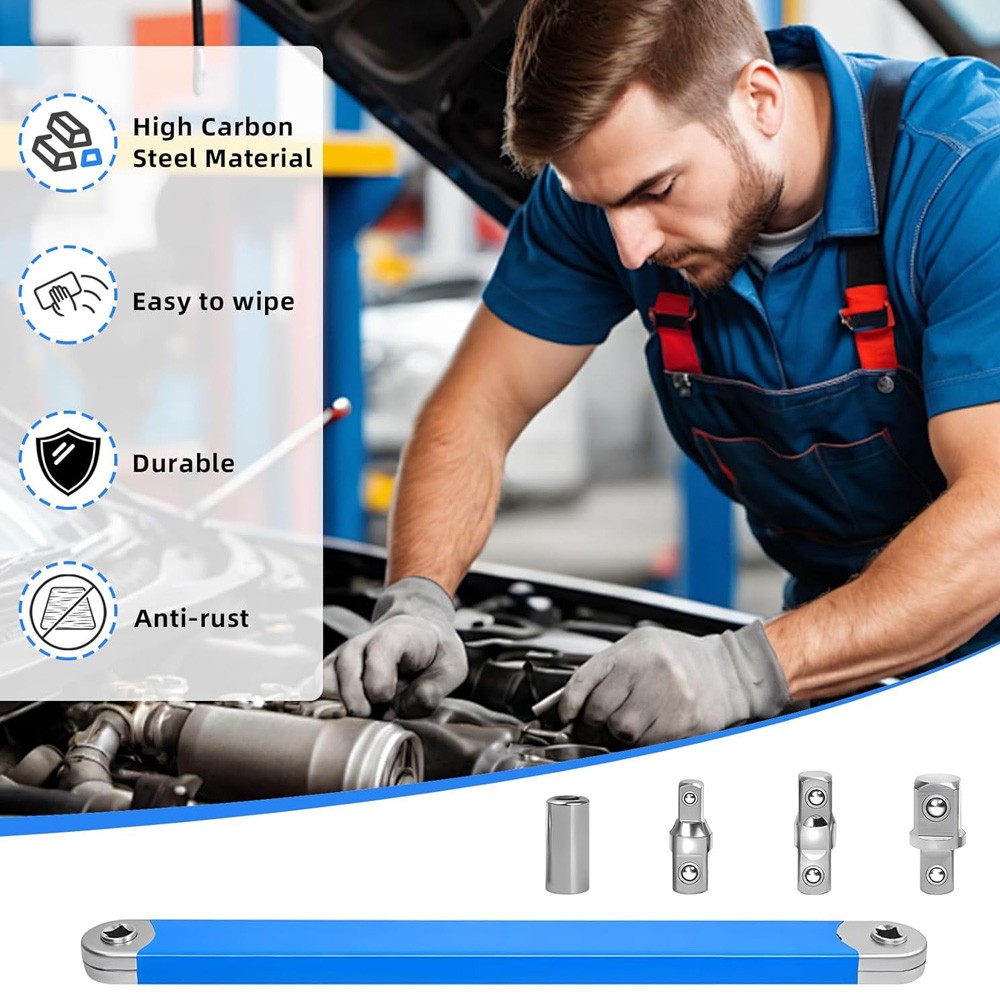 Multifunctional Impact Resistant Offset Extension Wrench Tight Reach Extensions