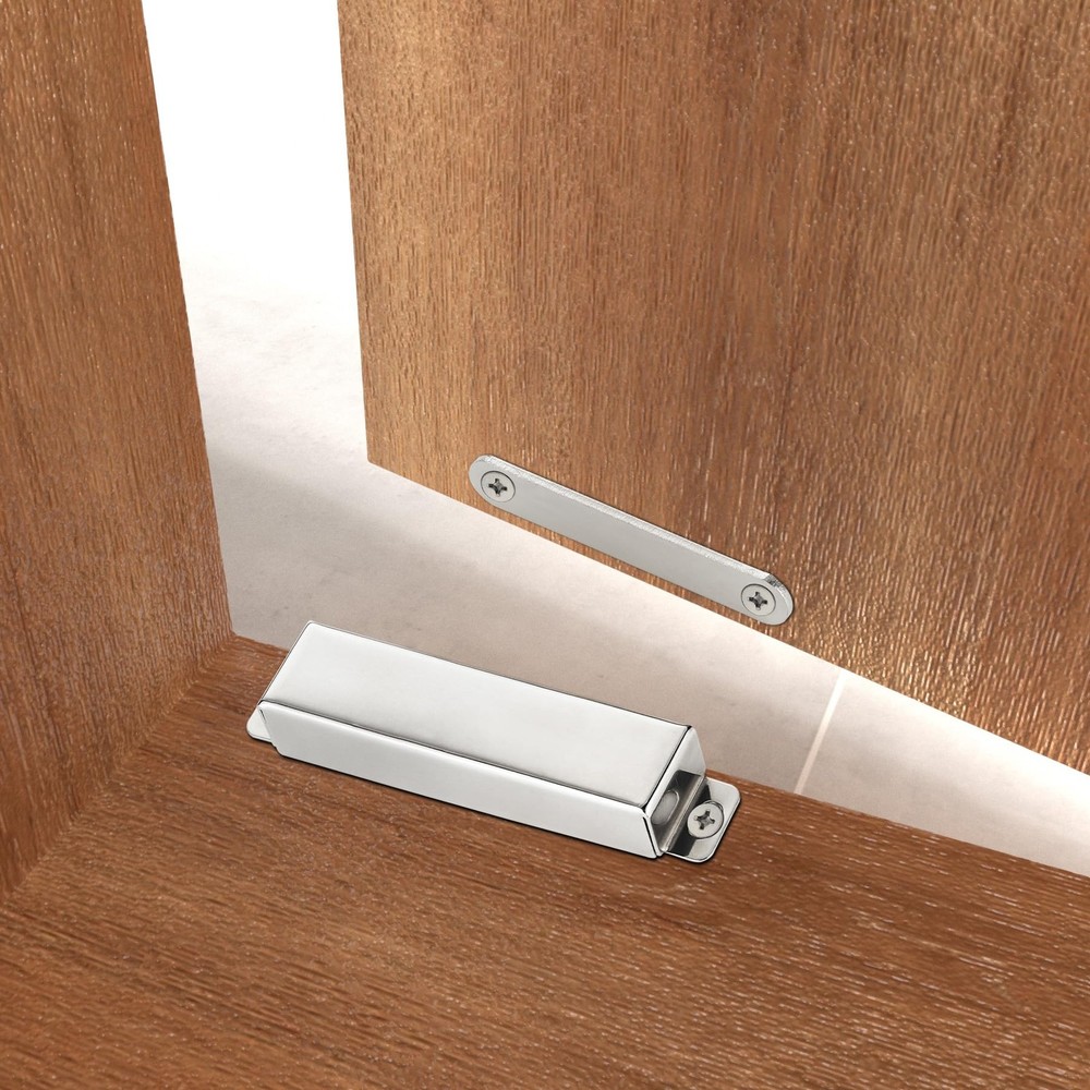 2 Pack | Heavy-Duty Magnetic Door Catch - 90lb Pull Large-90Lbs, Silver