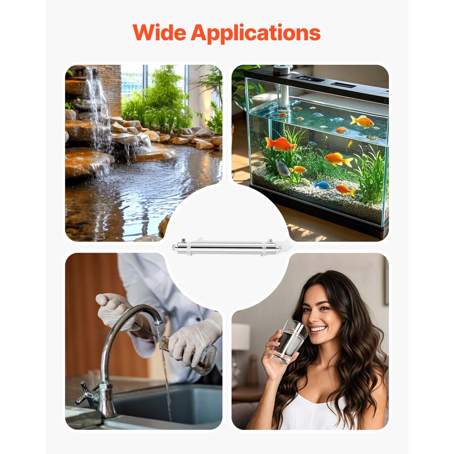 110V 25W UV Water Purifier 6GPM Ultraviolet Water Purifier Filter