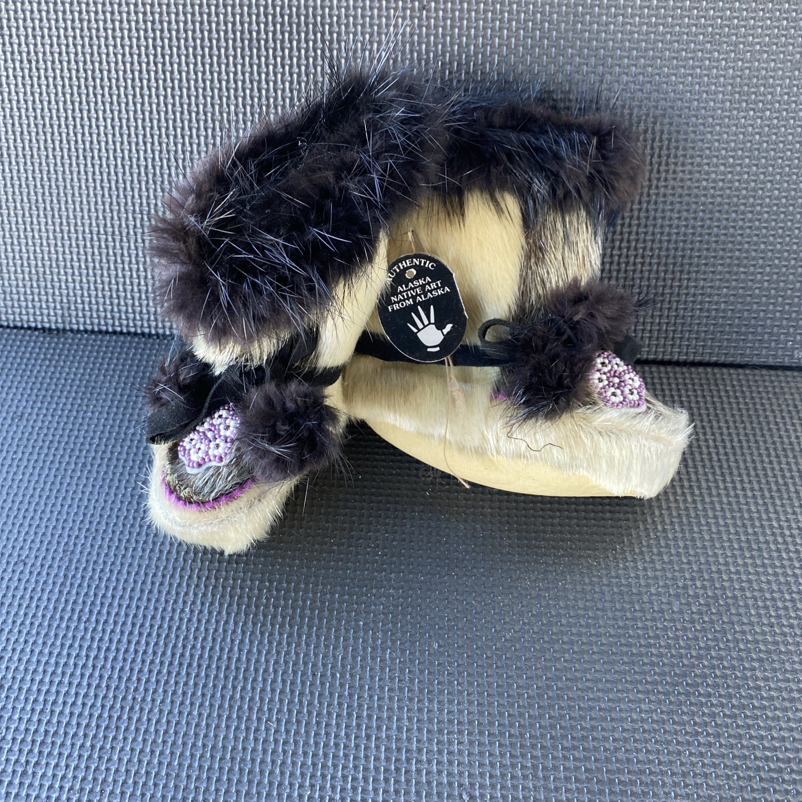 Native Alaska American  Child Mukluks Boots Seal Fur Authentic Alaska Native Art