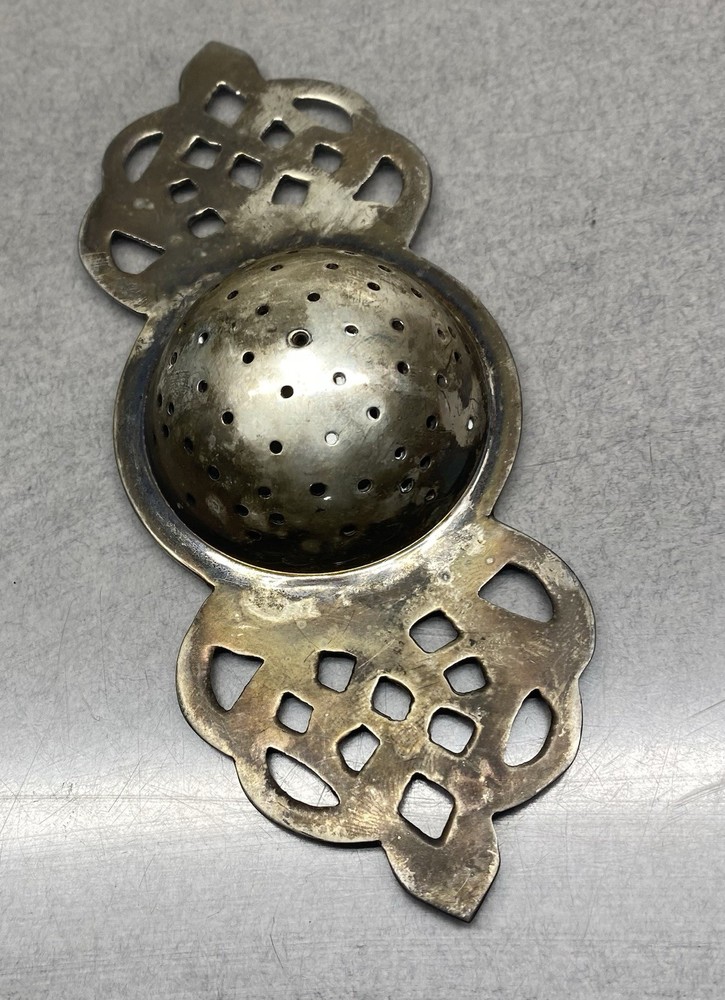 Vintage Tea Strainer Handle Spoon Silver plate
