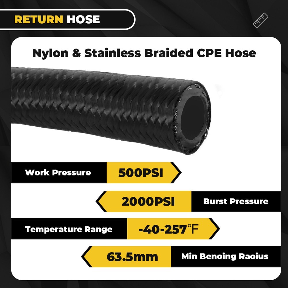 6AN Power Steering Pump Hose Kit For GM LS Swap Pressure Return Line Universal