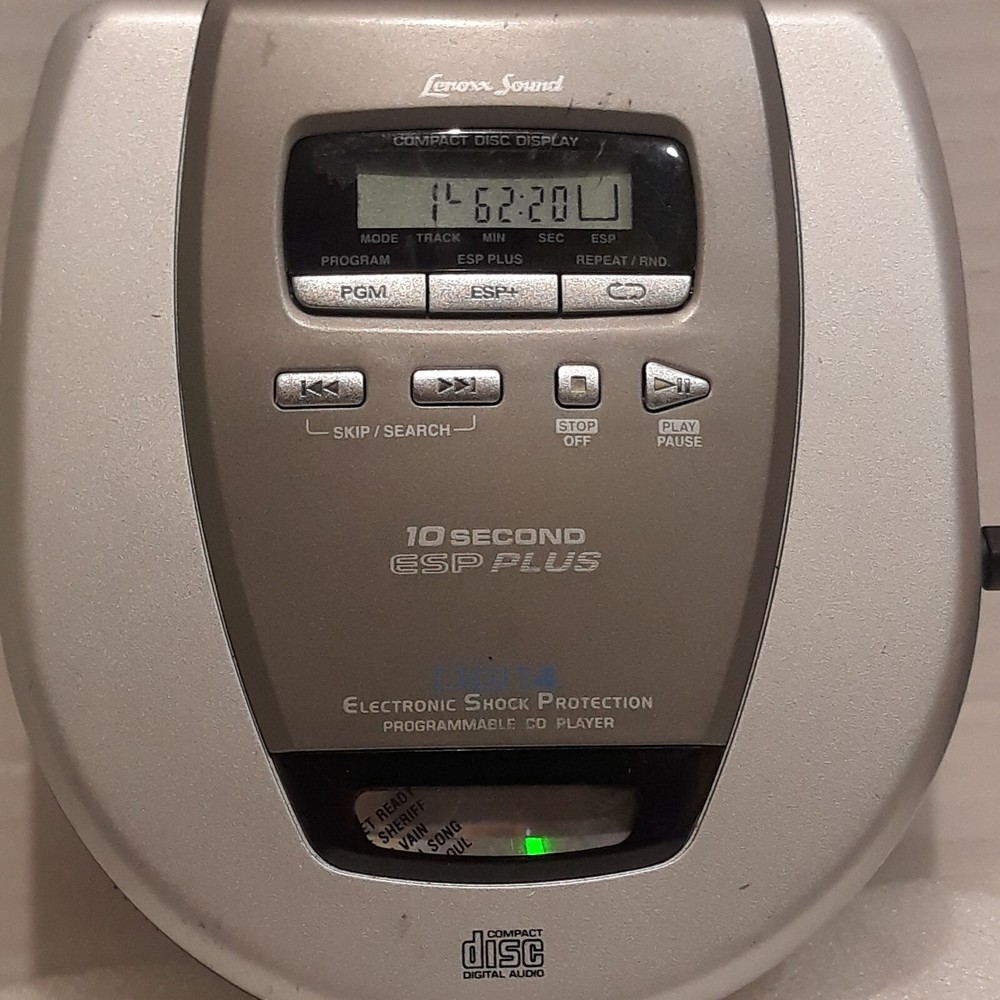 VTG Lenoxx Sound Programmable CD Player Model CD-79 ESP PLUS Silver Tested Good