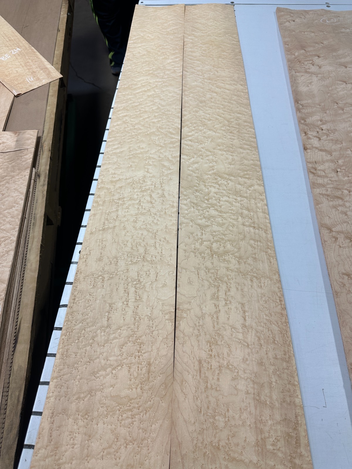 Birdseye Maple Raw Wood Veneer 2 sheets 63" x 8'' BE24