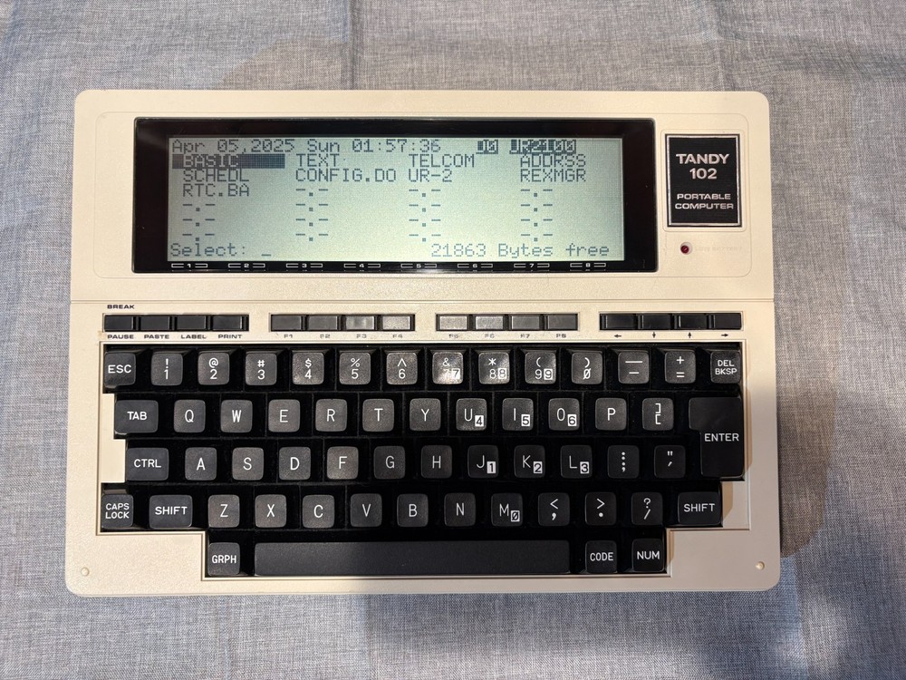 Radio Shack TRS-80 Model 102 w/ REXsharp REX# add on memory module Option ROM