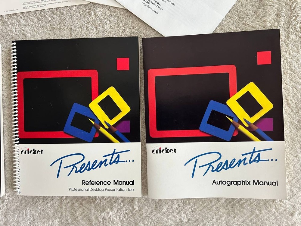 Cricket Presents. Professional Desktop Presentation. Vintage software Macintosh