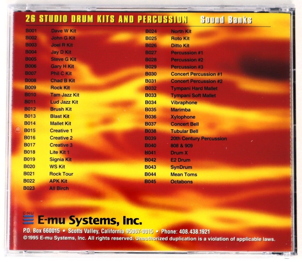E-MU Systems Sound Library 16 26 Studio Kits Sample/Sound Library/Sampling CD