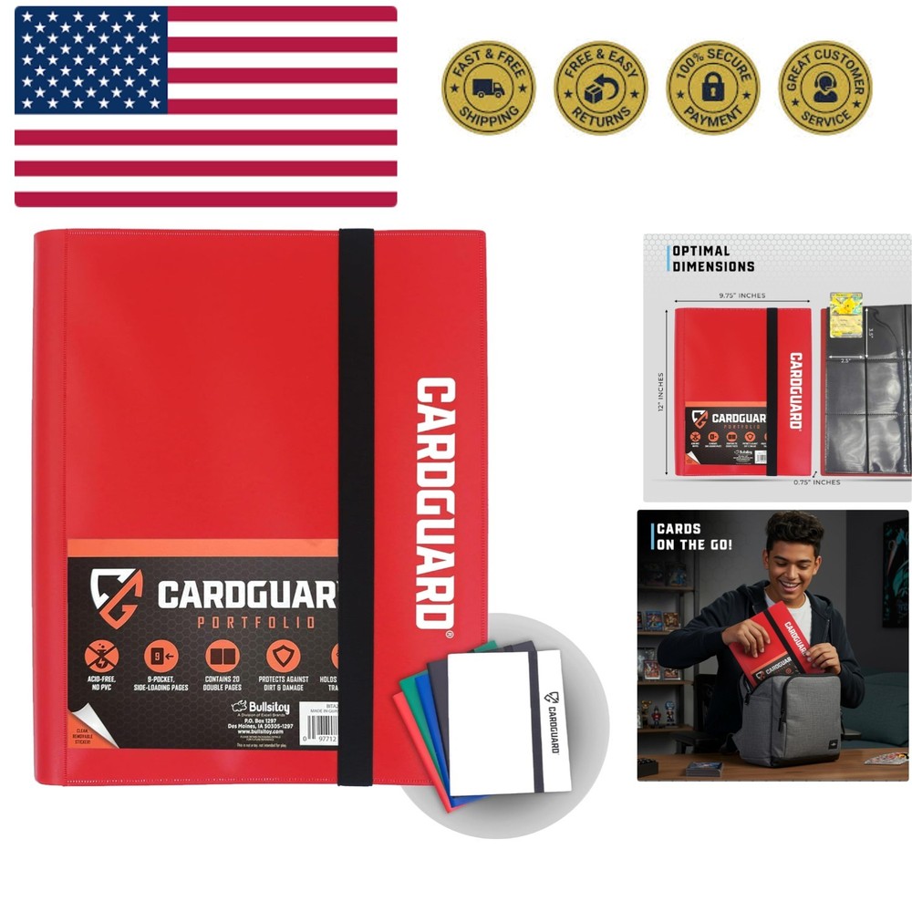 Trading Card Binder Pro-Folio – 9 Pocket Binder - Side-Loading Album, Durable...