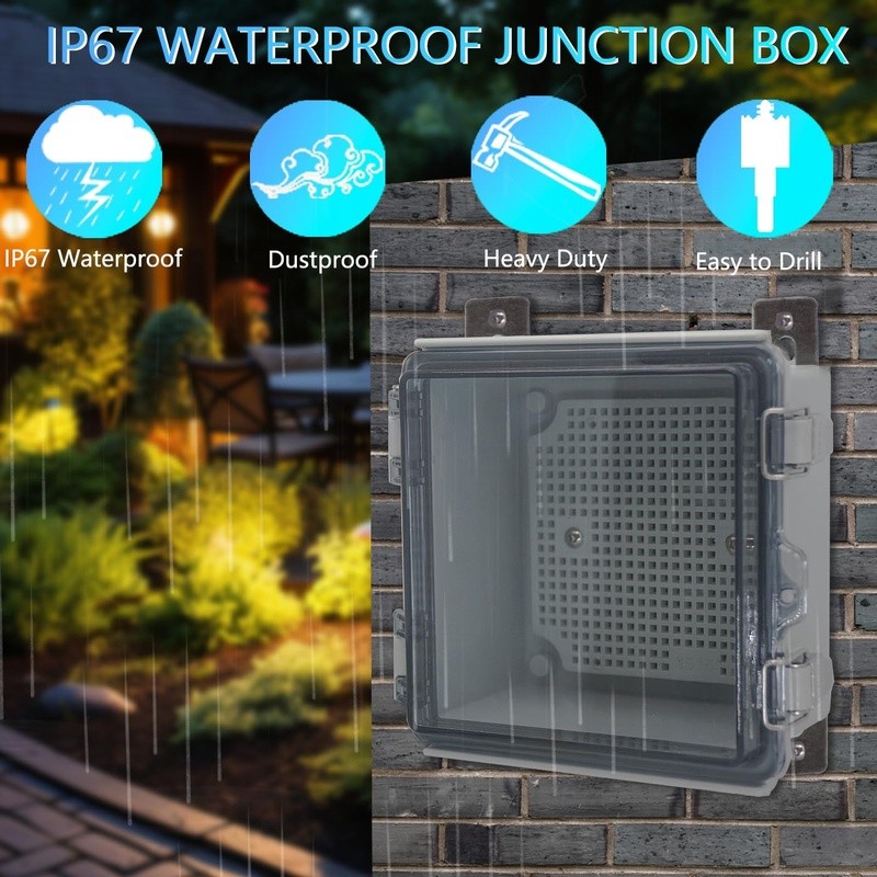 IP67 Waterproof Junction Box Outdoor Electrical Enclosure Durable Easy Install