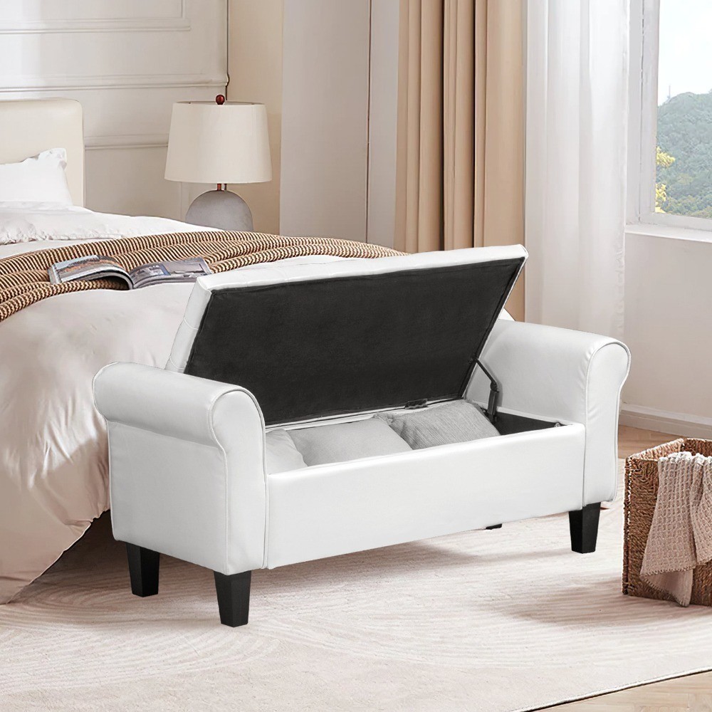Escarleth Faux Leather Upholstered Storage Bench