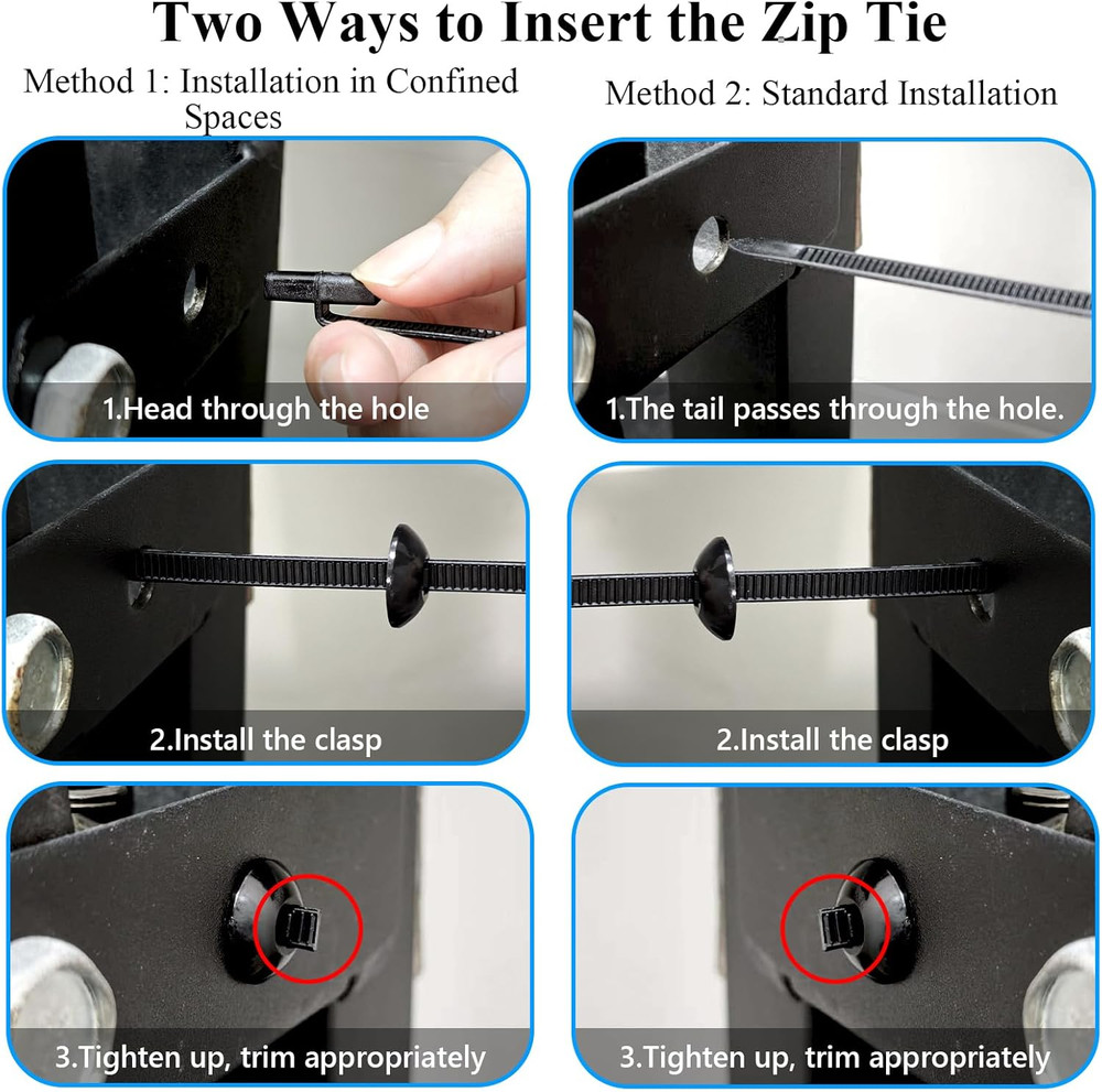 100PCS Upgraded Nylon Universal Cable Tie Buckle,Self-Locking Multifunctional...