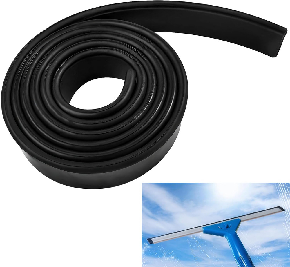 Premium Silicone Squeegee Rubber Replacement - 41in Roll | Versatile Black