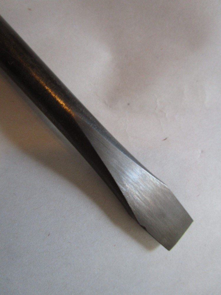Antique Split Wood Perfect Handle Large Screwdriver, Flat Head, 16", Merit