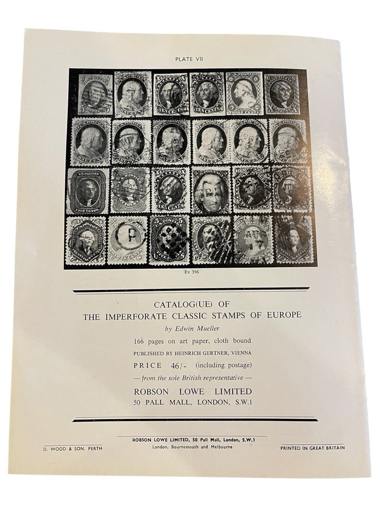 1958 Robson Lowe “Foreign” Stamp Auction Catalogue + Bid Form May 14th Sale