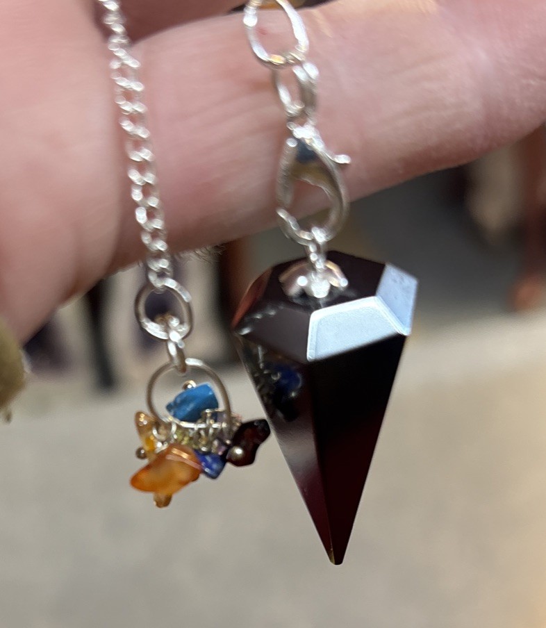 Hematite pendulum with Detachable Chakra Chain