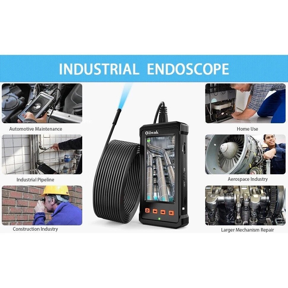 49FT 8MM Endoscope Camera Articulating Borescope Inspection Camera 4.3" Screen