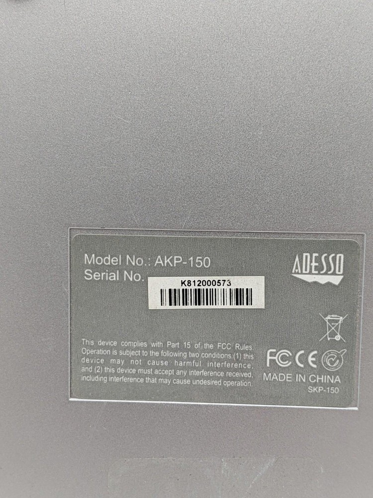 Adesso AKP-150 Portable USB Numeric Keypad Used Tested