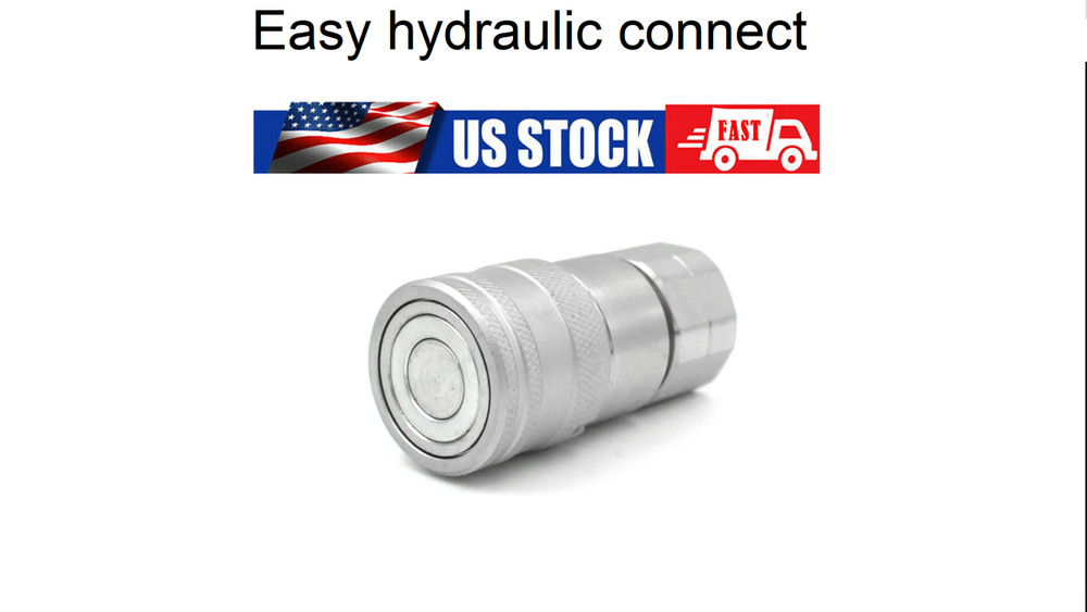 3/4 NPT Flat Face Hydraulic Quick Connect Coupler Coupling Skid Steer 2 Sets