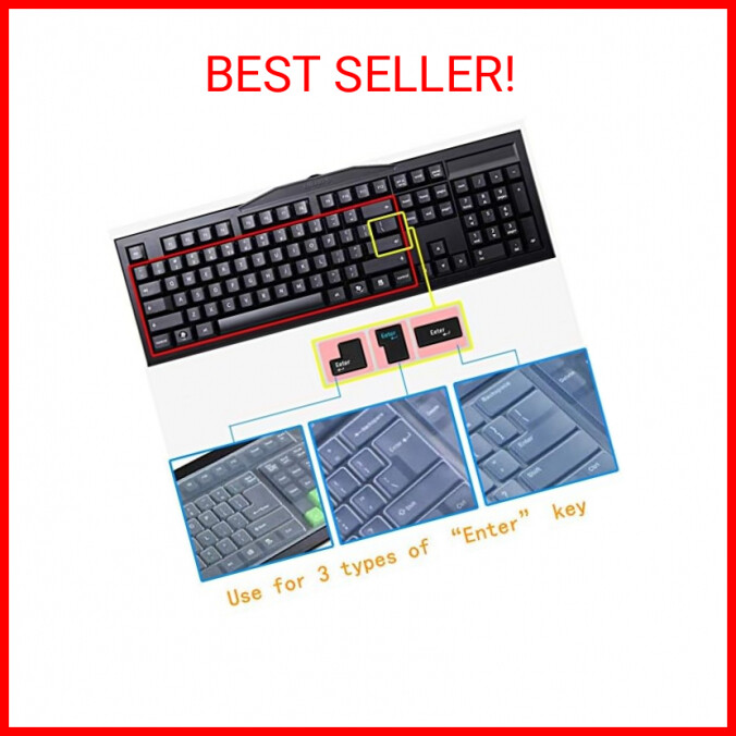 2 Pack Clear Desktop Computer Keyboard Protector Cover for PC 104/107 Keys
