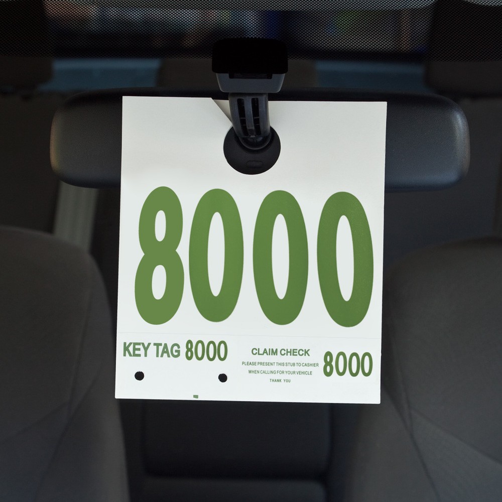 AUTO SERVICE NUMBERED HANG TAGS FOR AUTO SERVICE VEHICLE IDENTIFICATION