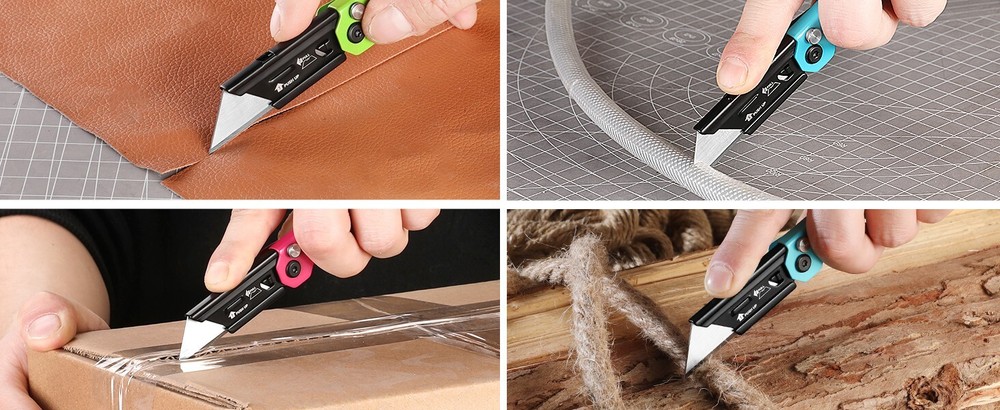 WORKPRO Folding Utility Knife 3-Pack Set Box Cutter with Quick Change Blade NEW