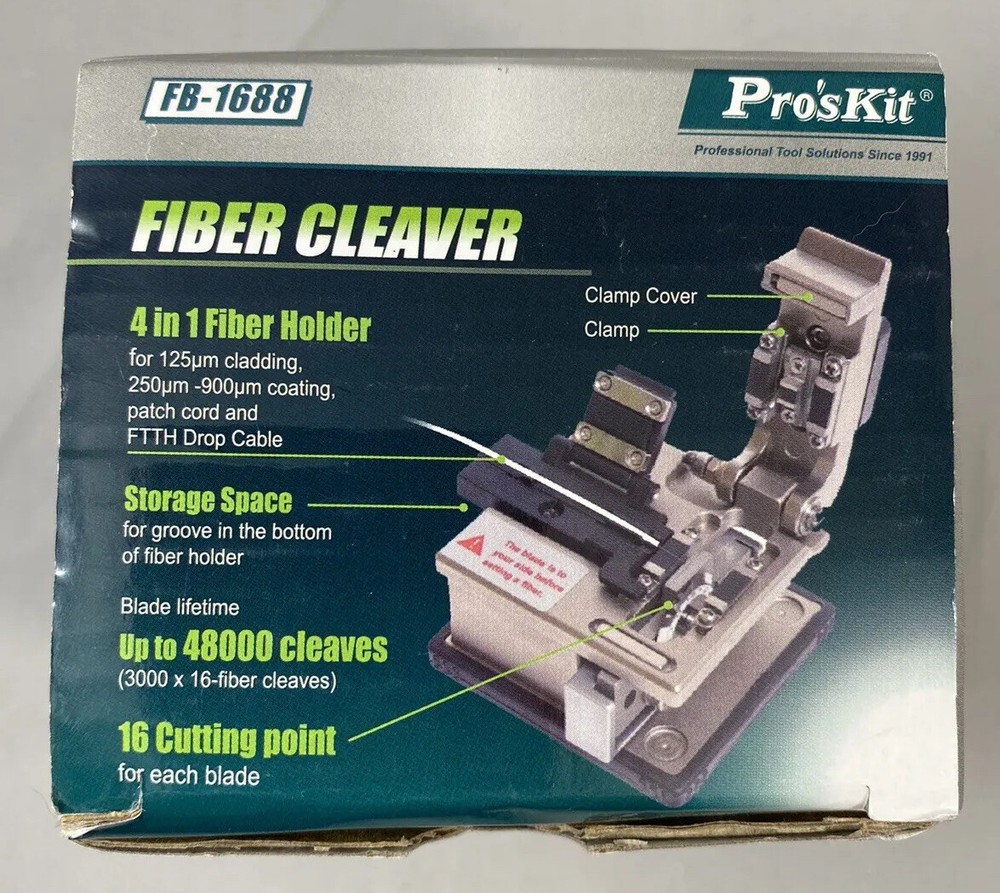 New Eclipse Pro'sKit FB -1688C Fiber Cleaver & Debris Collection Box Fast Ship